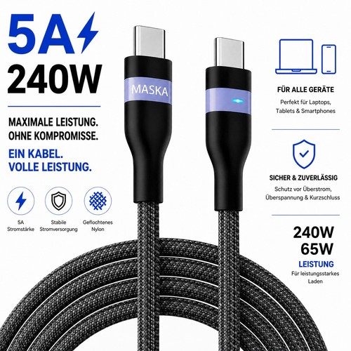 240w ladekabel usb - usb-c, usb-c