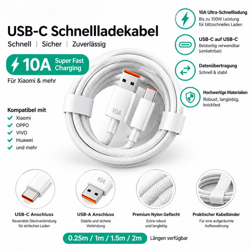Usb kabel 10a - c,